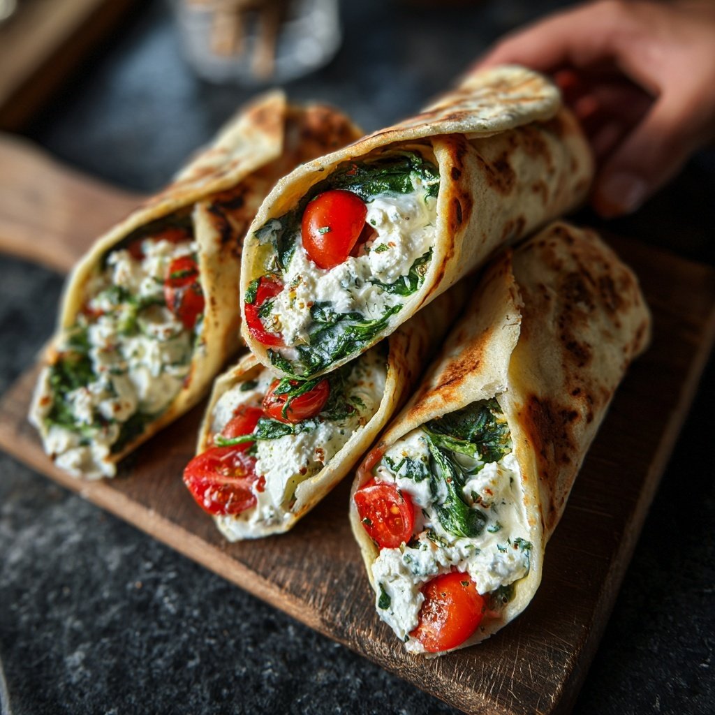 Cottage Cheese Flatbread Wraps