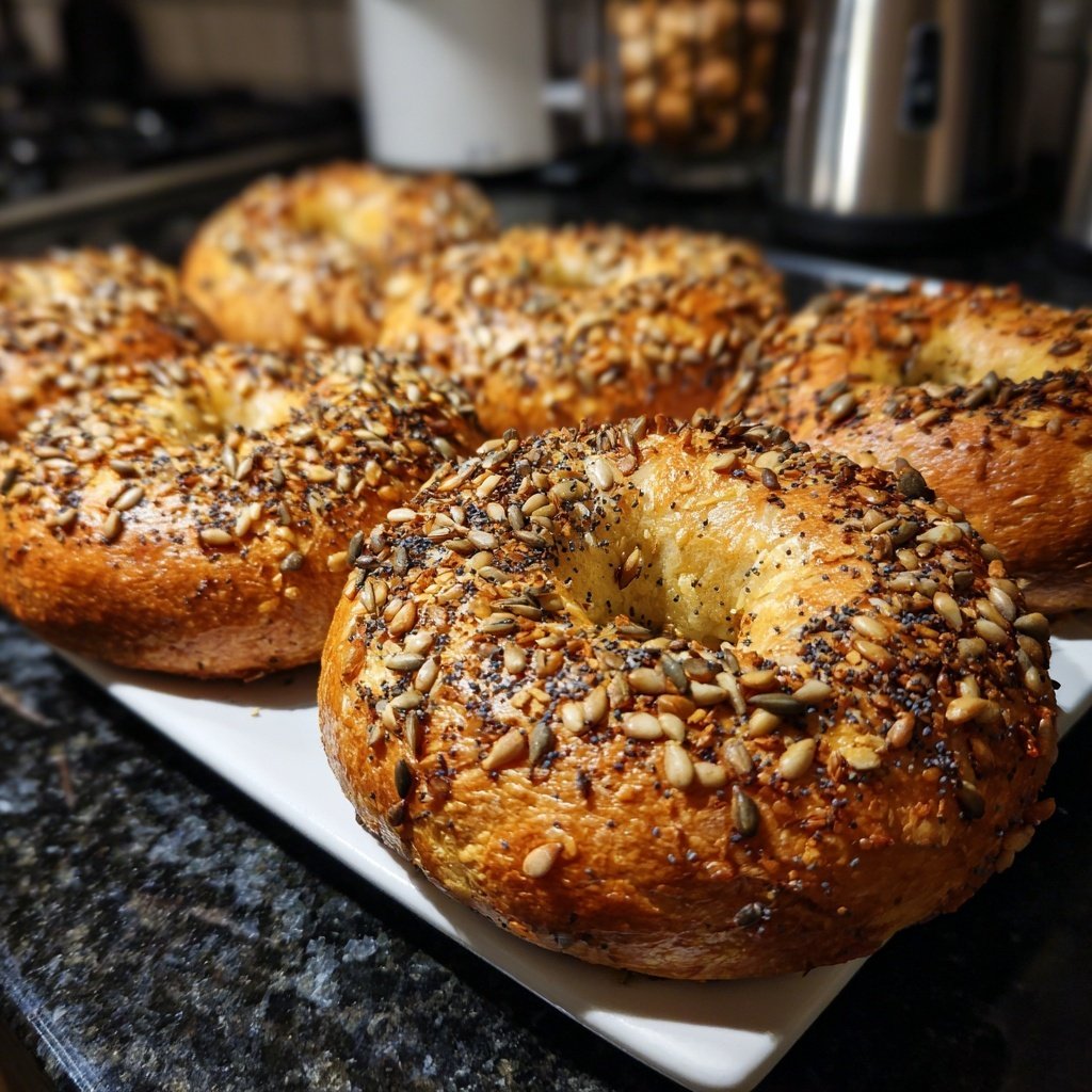 Protein Bagels With Sunflower Seeds