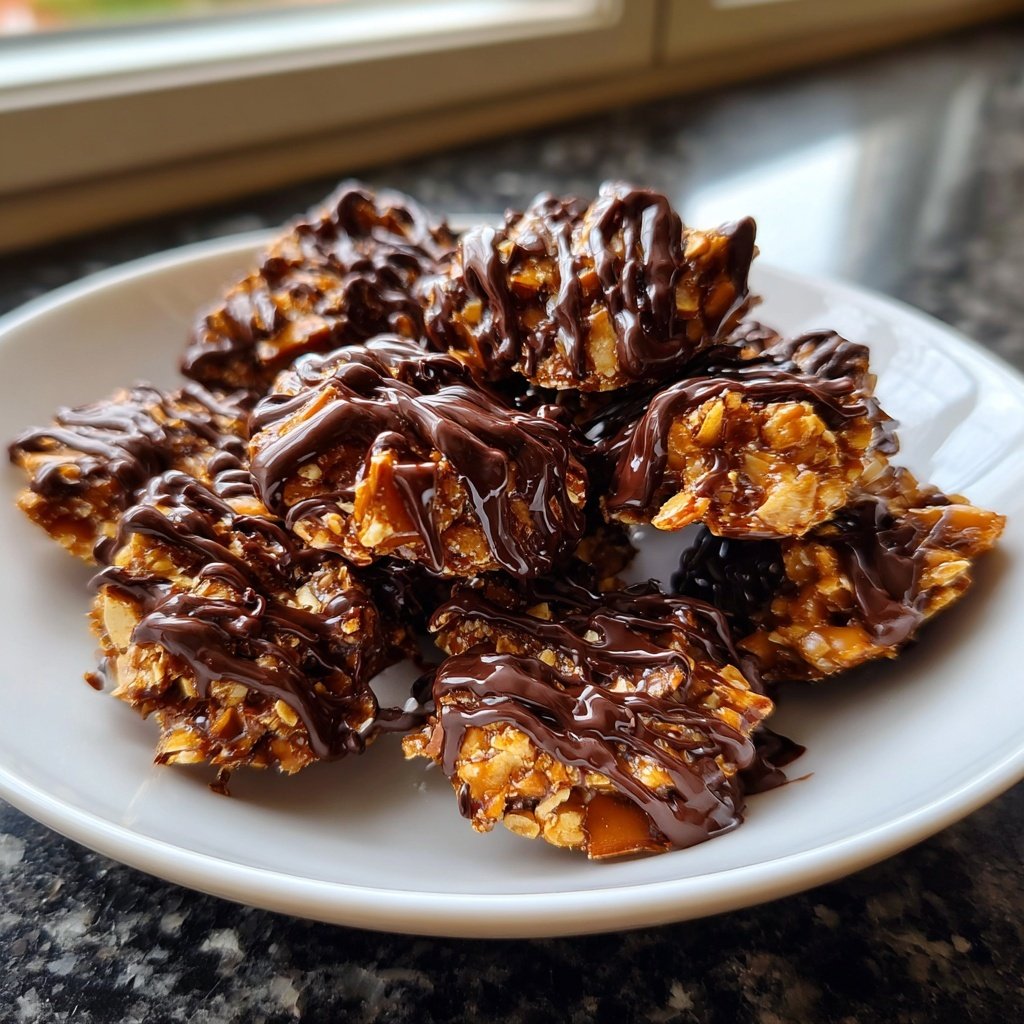Super Bowl Desserts Chocolate Pretzel Clusters