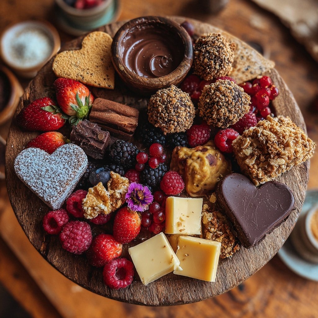 Valentines Charcuterie Board with Chocolate Truffles