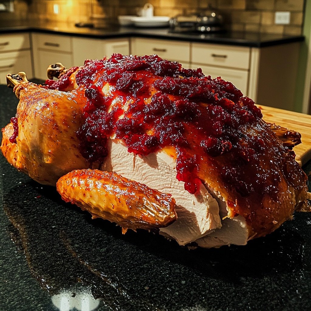Roasted Turkey with Cranberry Glaze