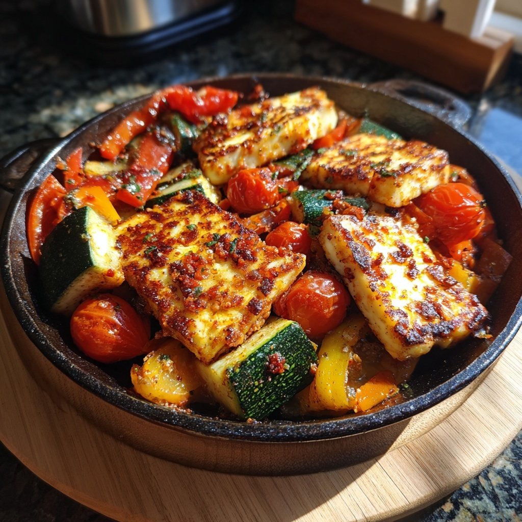 Grilled Halloumi With Vegetables