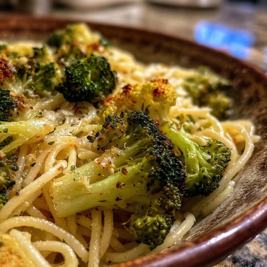 Roasted Broccoli Veggie Pasta