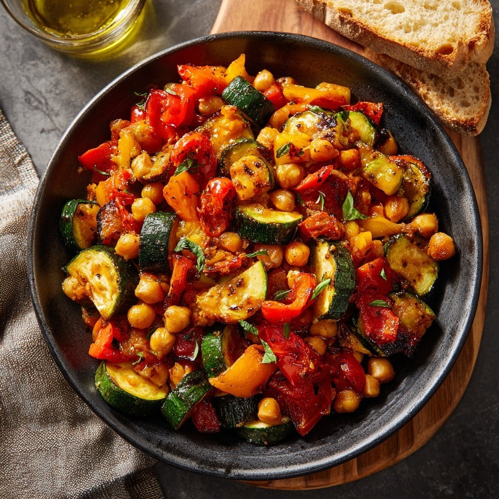 Baked Veggie Chickpea Skillet