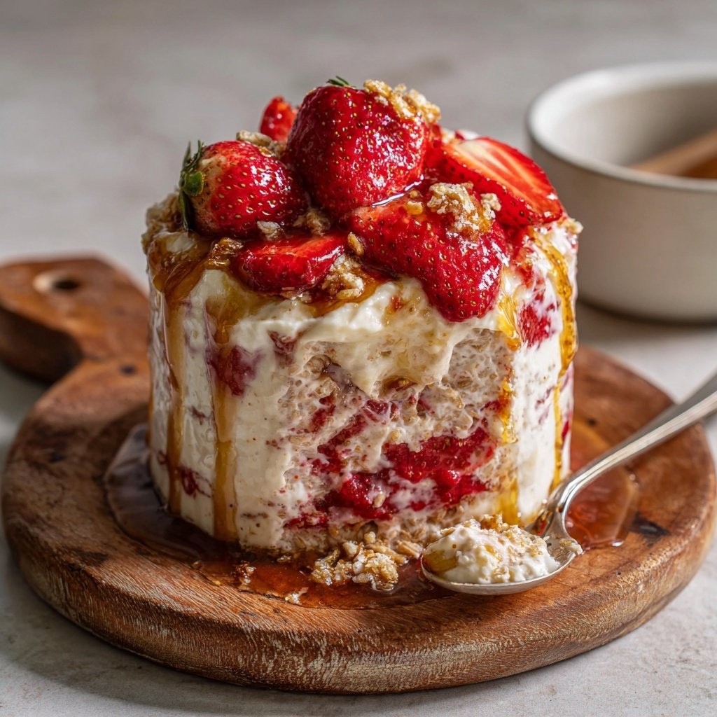 Strawberry Cream Overnight Oats
