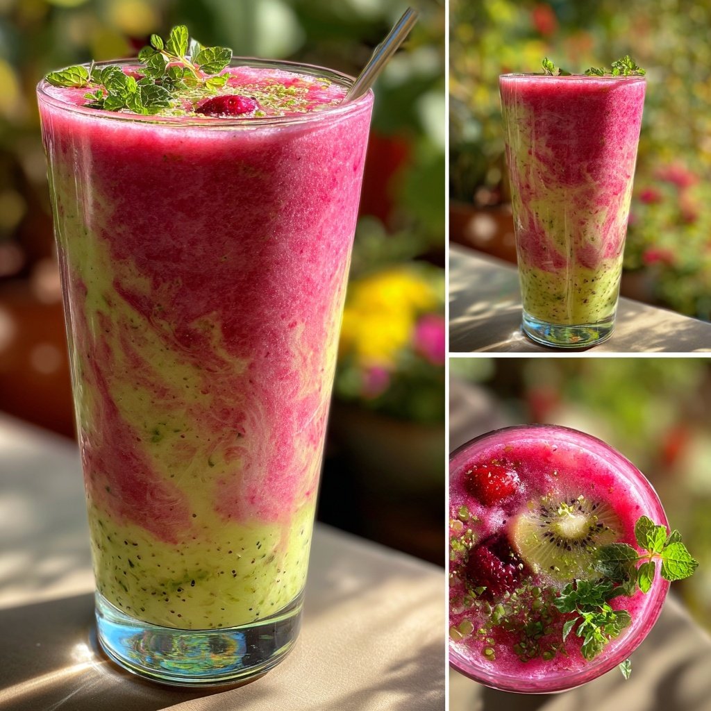 Strawberry Kiwi Breakfast Smoothie