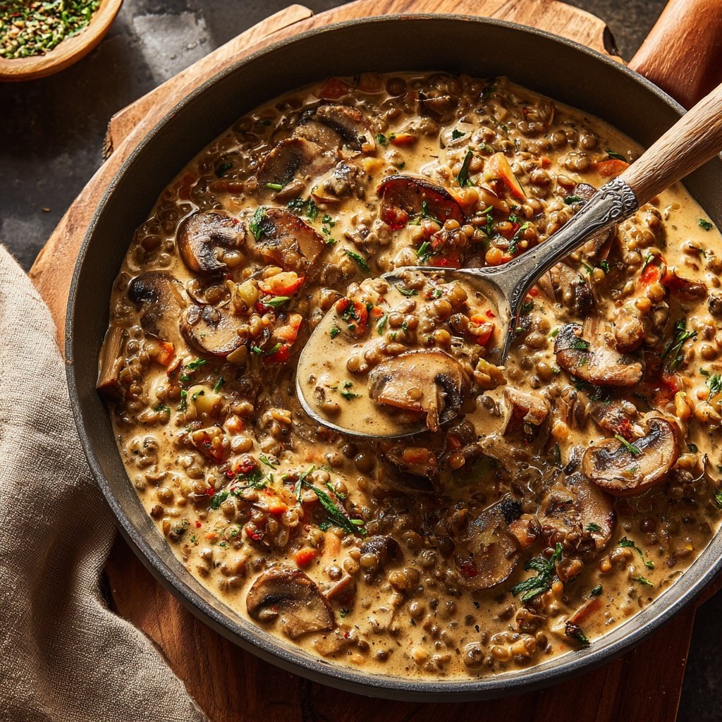 Creamy Mushroom Lentil Stew