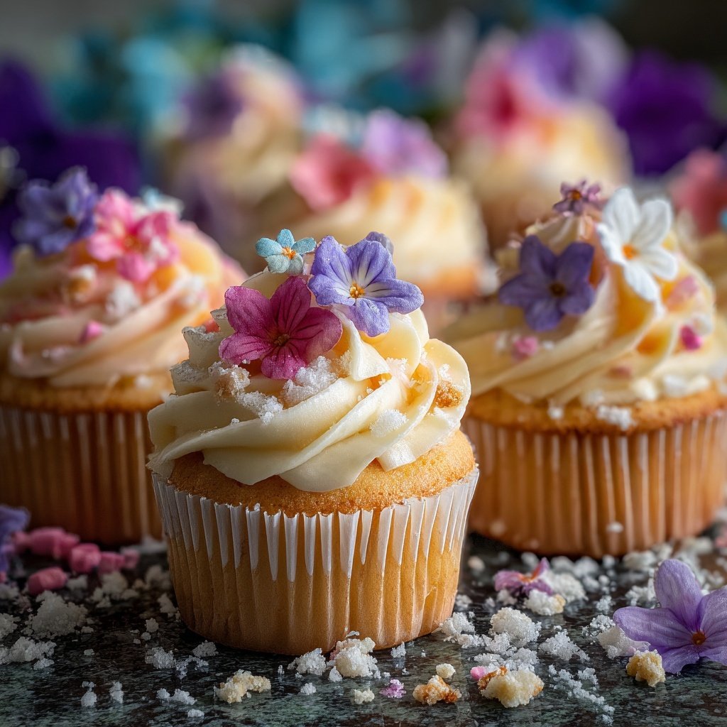 Spring Vanilla Cupcakes With Buttercream