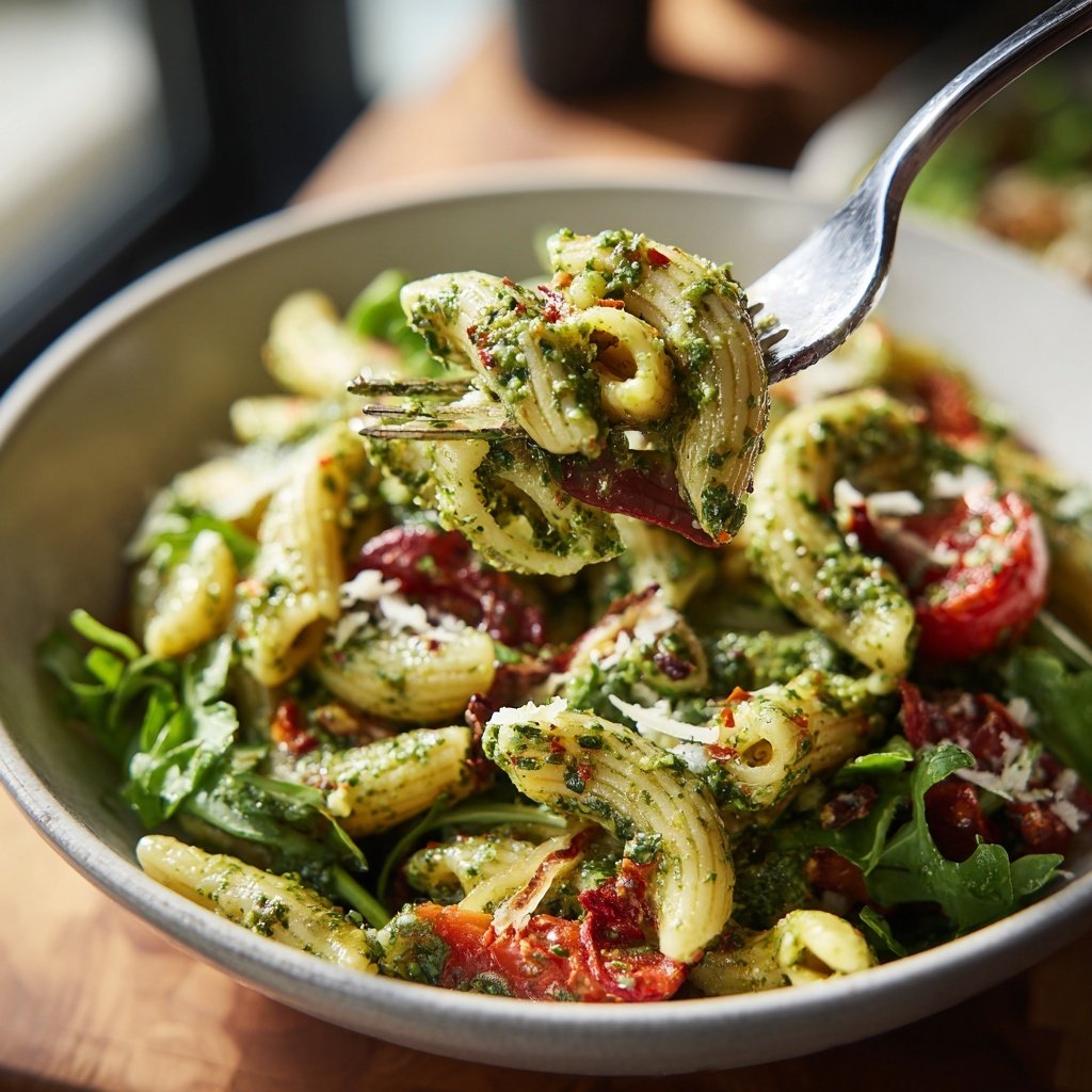 Healthy Lunch Pesto Pasta Salad