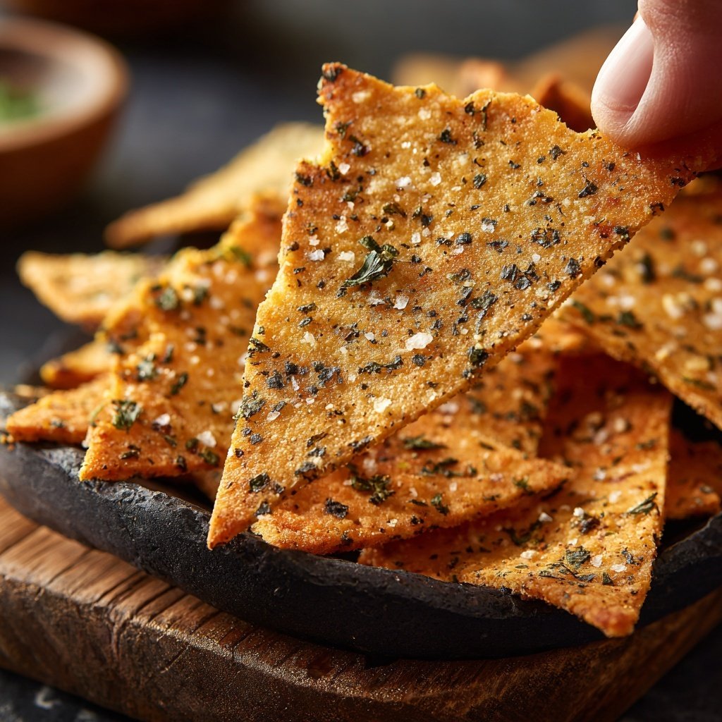 Crispy Chickpea Flatbread Chips