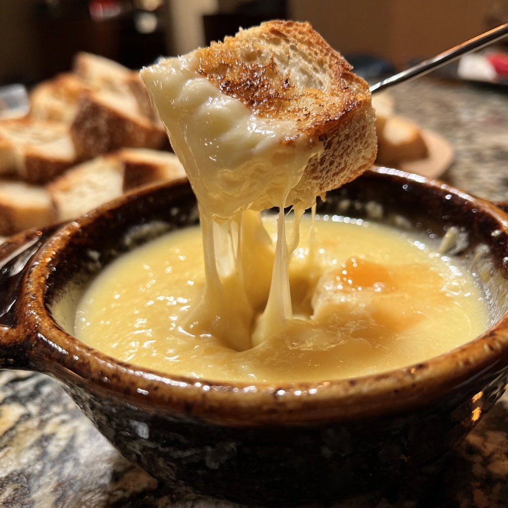Fondue with Swiss Cheese and Kirsch