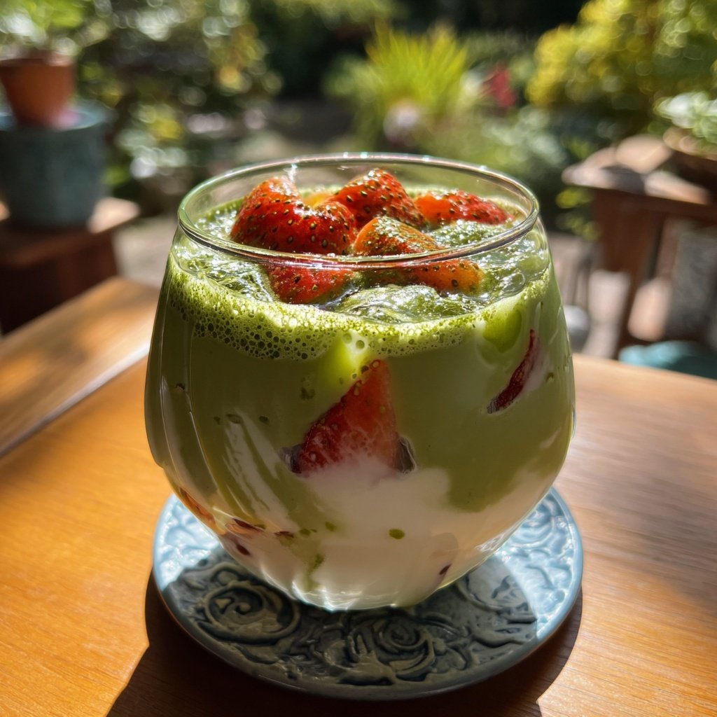Iced Strawberry Matcha Latte