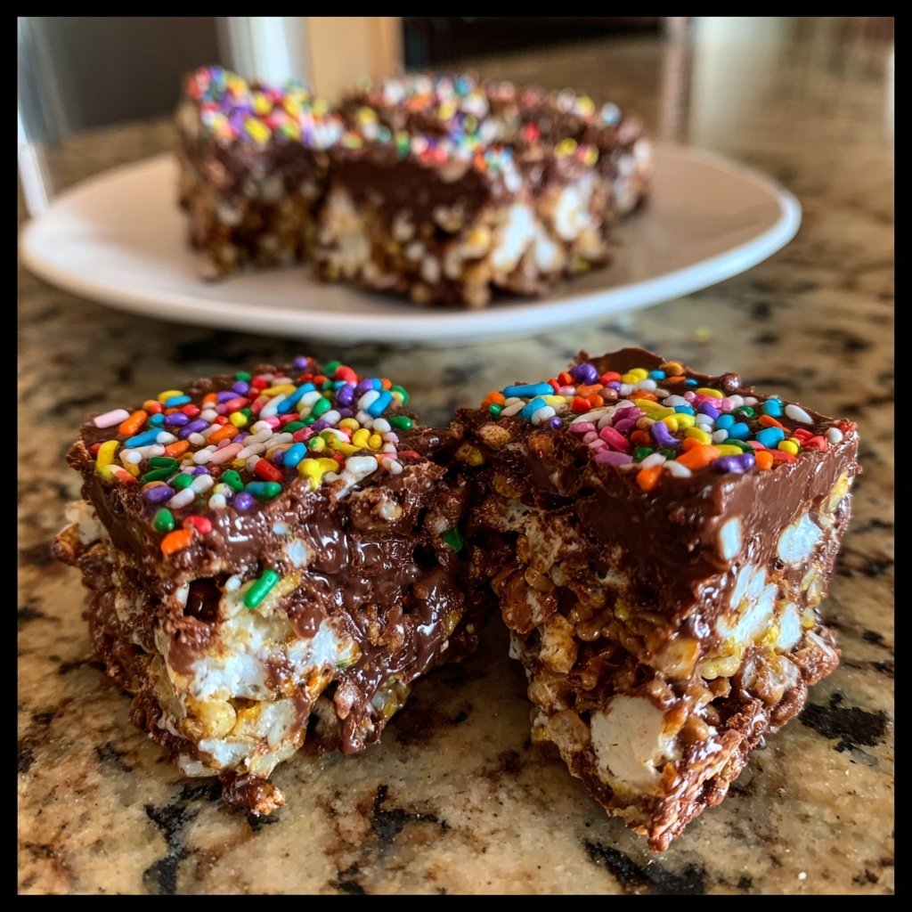Super Bowl Dessert Chocolate Rice Krispie Treats