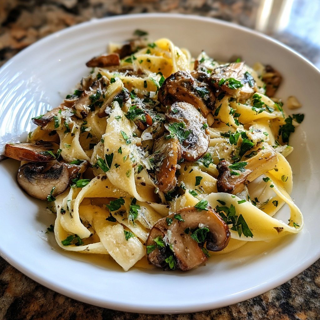 Valentine Dinner Creamy Mushroom Pasta