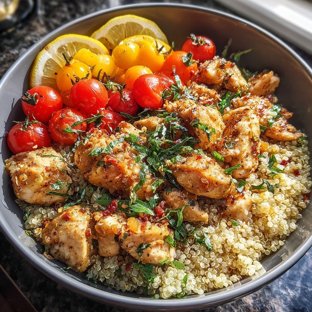 High Protein Lemon Chicken Bowl