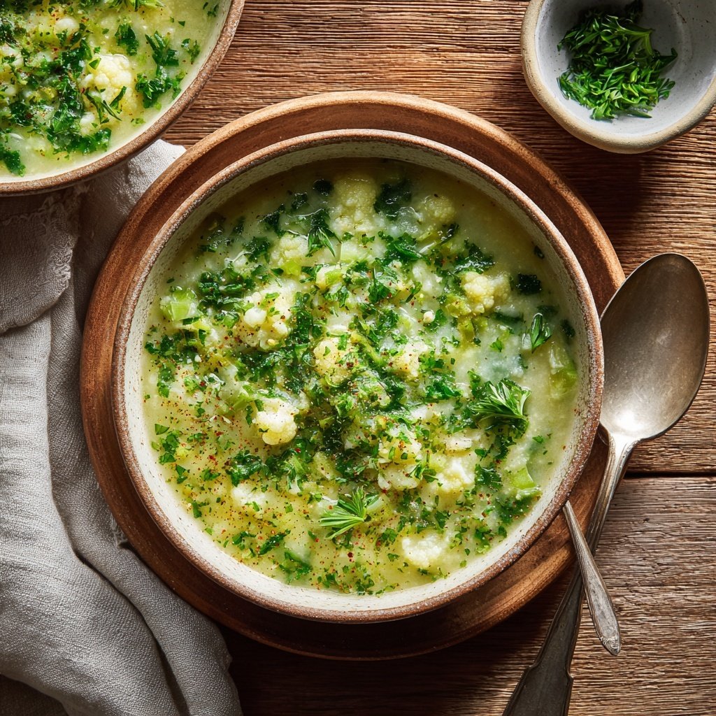 Spring Cauliflower And Leek Soup